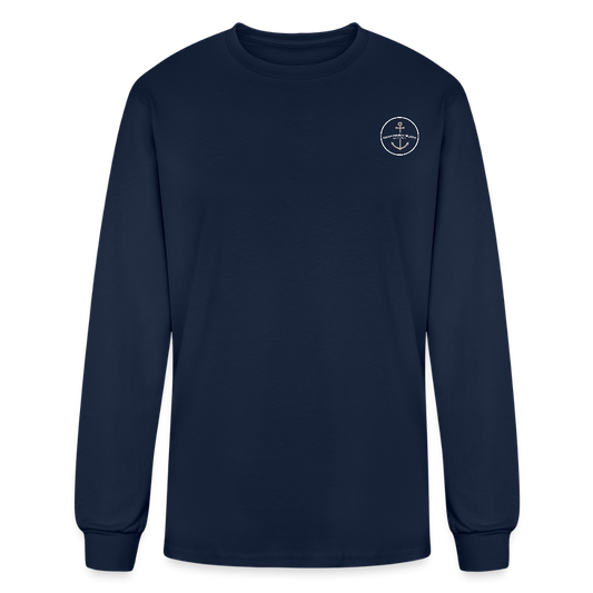 DETROIT RIVER MARINA LONG SLEEVE T-SHIRT - navy