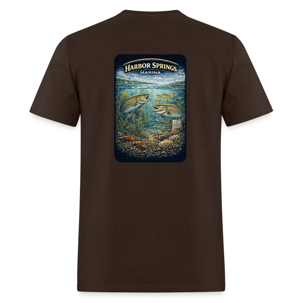 Harbor Springs Marina T-Shirt | Michigan Marina Series - brown