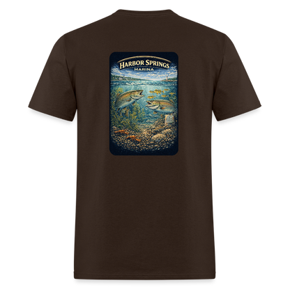 Harbor Springs Marina T-Shirt | Michigan Marina Series - brown