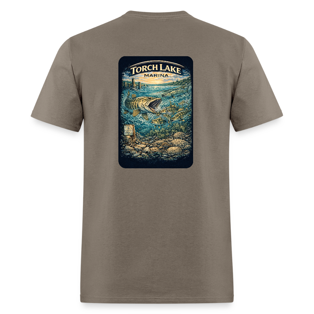 Torch Lake Marina T-Shirt | Michigan Inland Water Heritage - safari