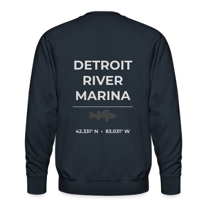 DETROIT RIVER MARINA PREMIUM CREW SWEATSHIRT - navy