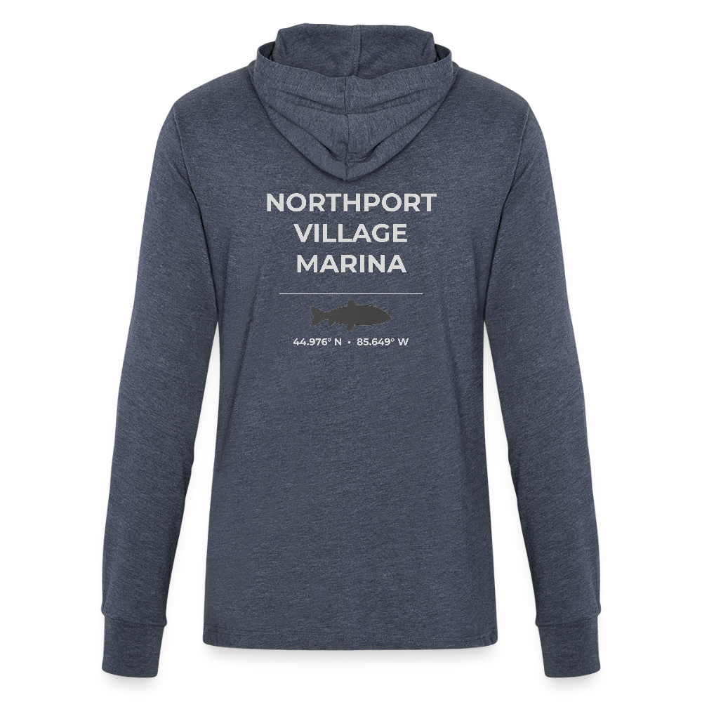 NORTHPORT VILLAGE MARINA LONG SLEEVE HOODED TEE - heather navy