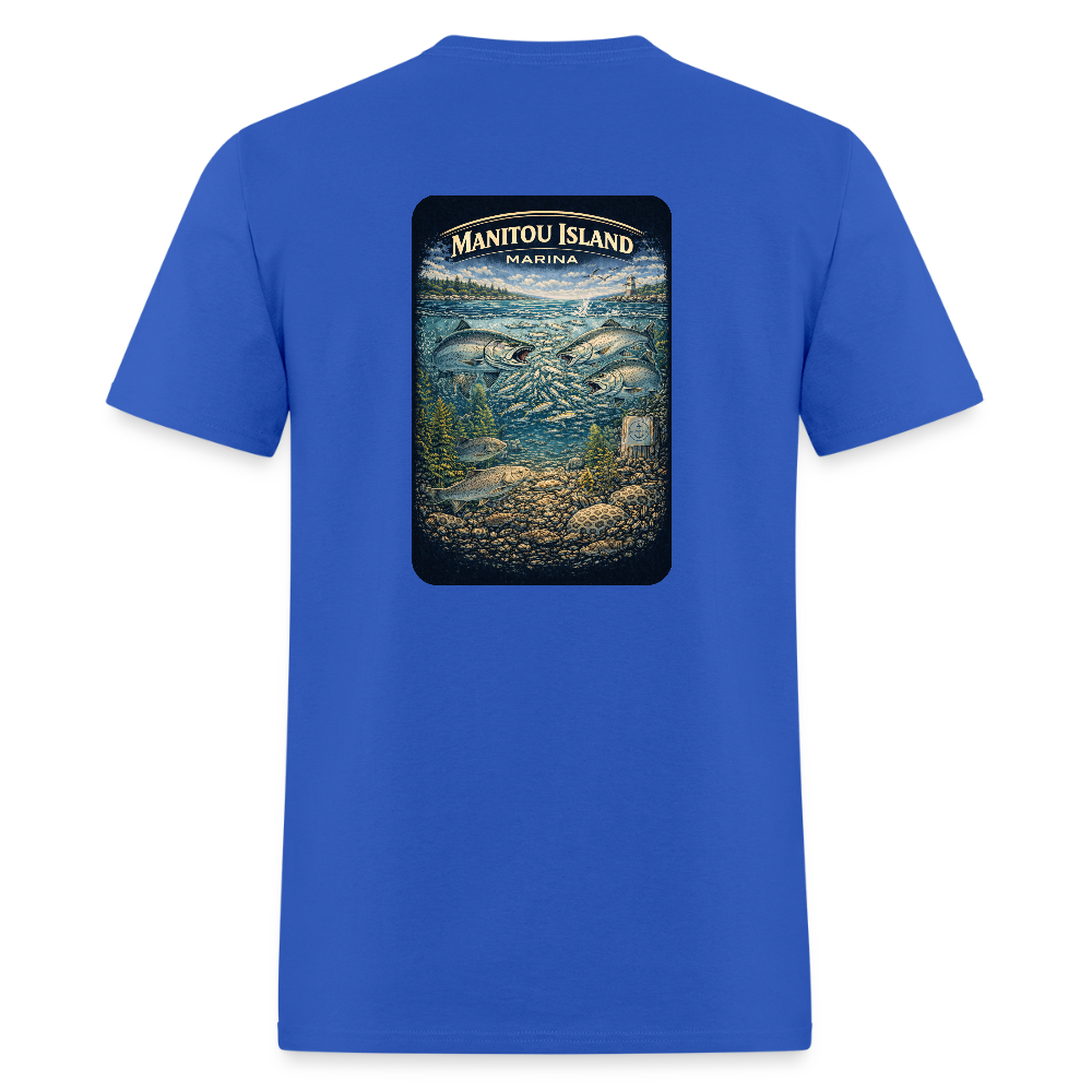 Manitou Island Marina T-Shirt | Michigan Marina Series - royal blue