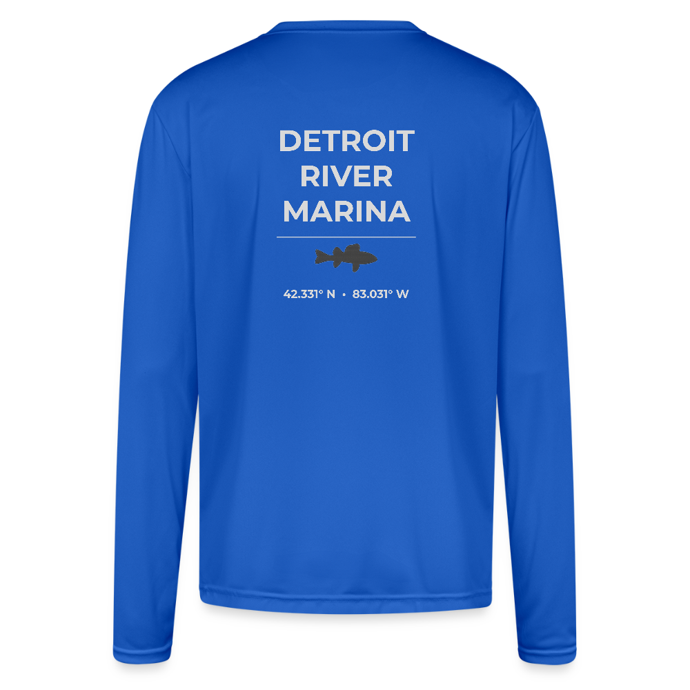DETROIT RIVER MARINA PERFORMANCE LONG SLEEVE - royal blue
