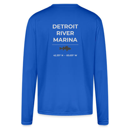 DETROIT RIVER MARINA PERFORMANCE LONG SLEEVE - royal blue
