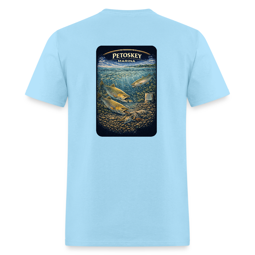 Petoskey Marina T-Shirt | Michigan Marina Series - powder blue