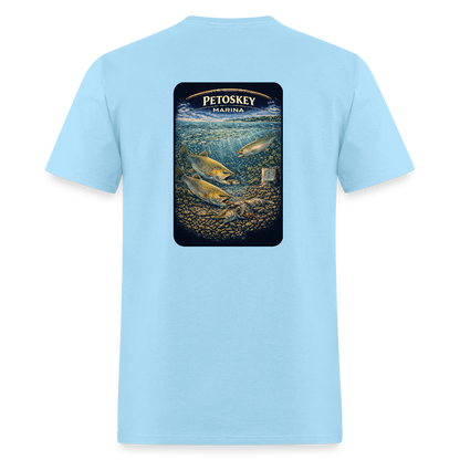 Petoskey Marina T-Shirt | Michigan Marina Series - powder blue