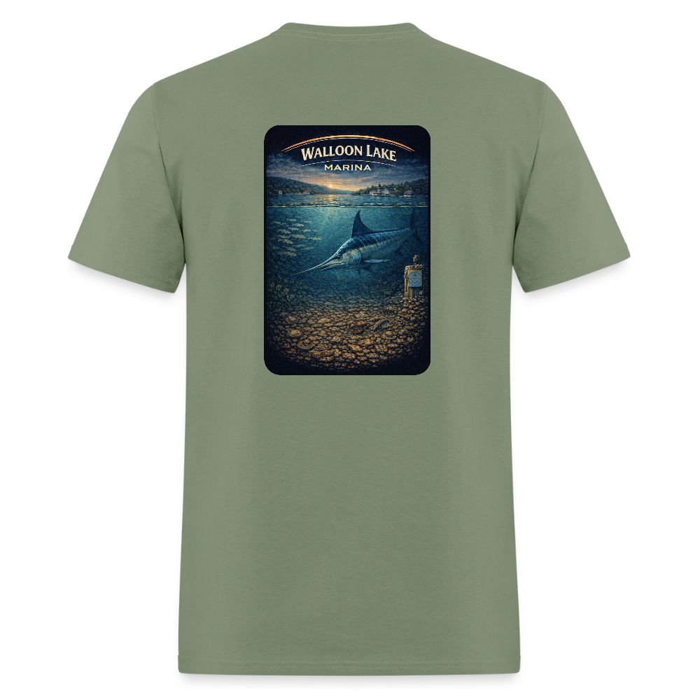 Walloon Lake Marina T-Shirt | Michigan Marina Series - military green