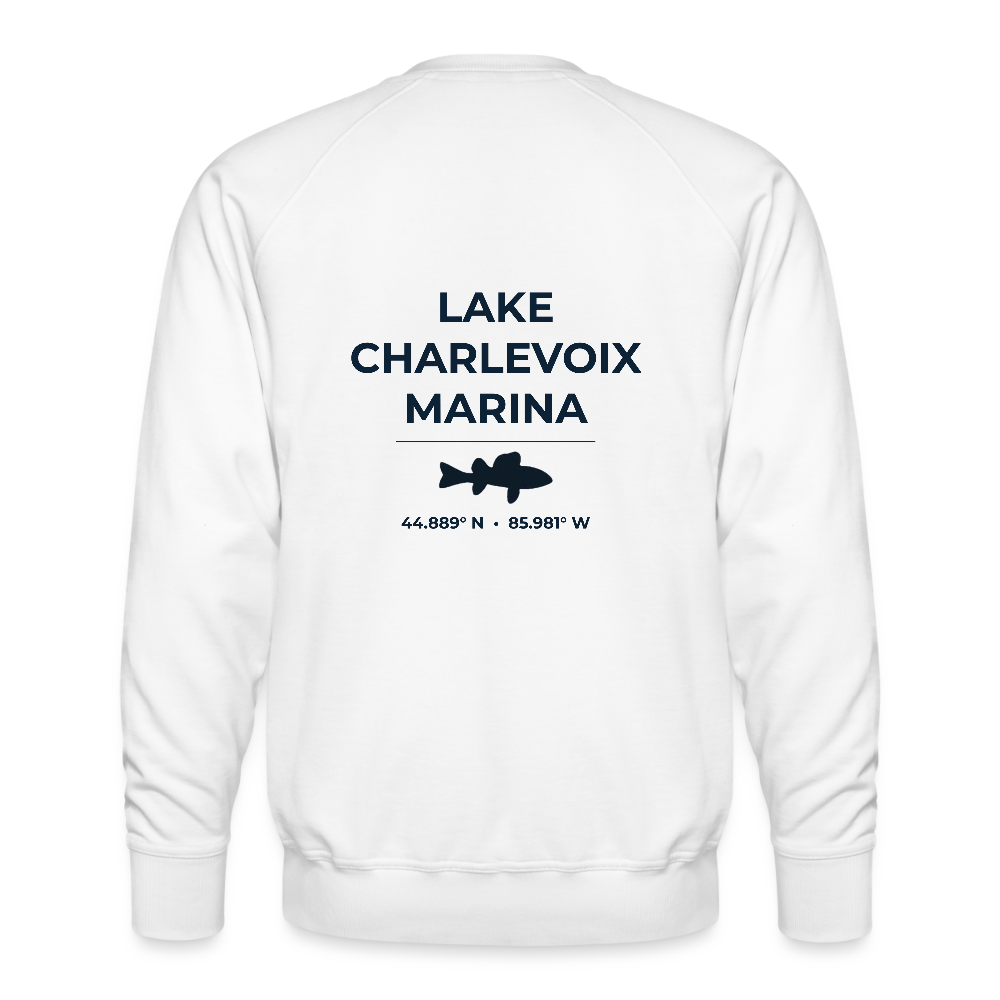 LAKE CHARLEVOIX MARINA PREMIUM CREW SWEATSHIRT - white
