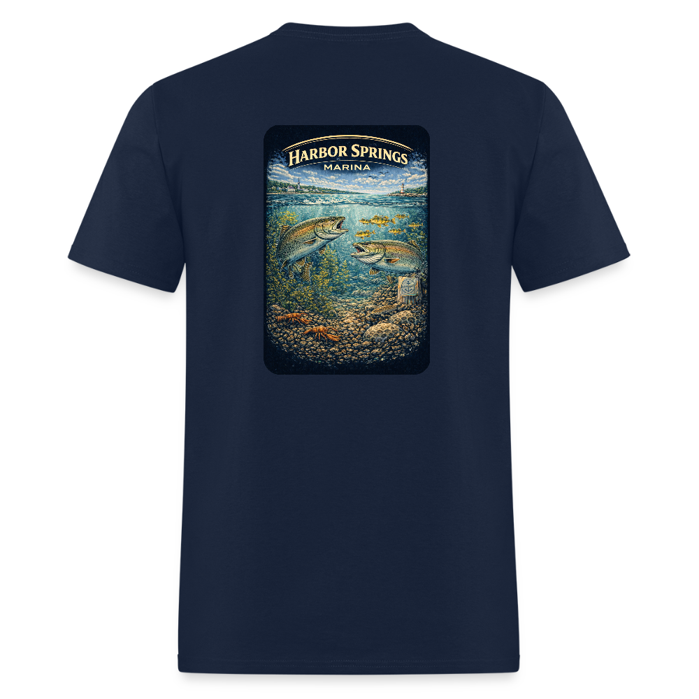 Harbor Springs Marina T-Shirt | Michigan Marina Series - navy