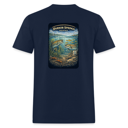 Harbor Springs Marina T-Shirt | Michigan Marina Series - navy