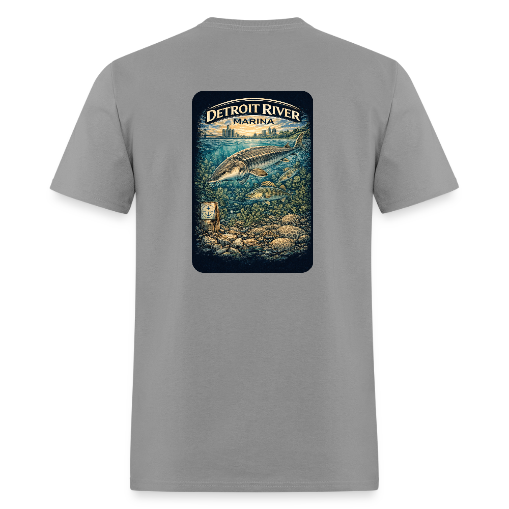 Detroit River Marina T-Shirt | Michigan Waterway Heritage - rock