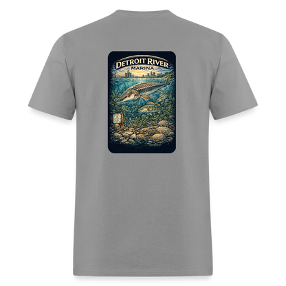 Detroit River Marina T-Shirt | Michigan Waterway Heritage - rock