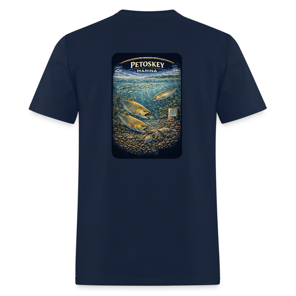 Petoskey Marina T-Shirt | Michigan Marina Series - navy