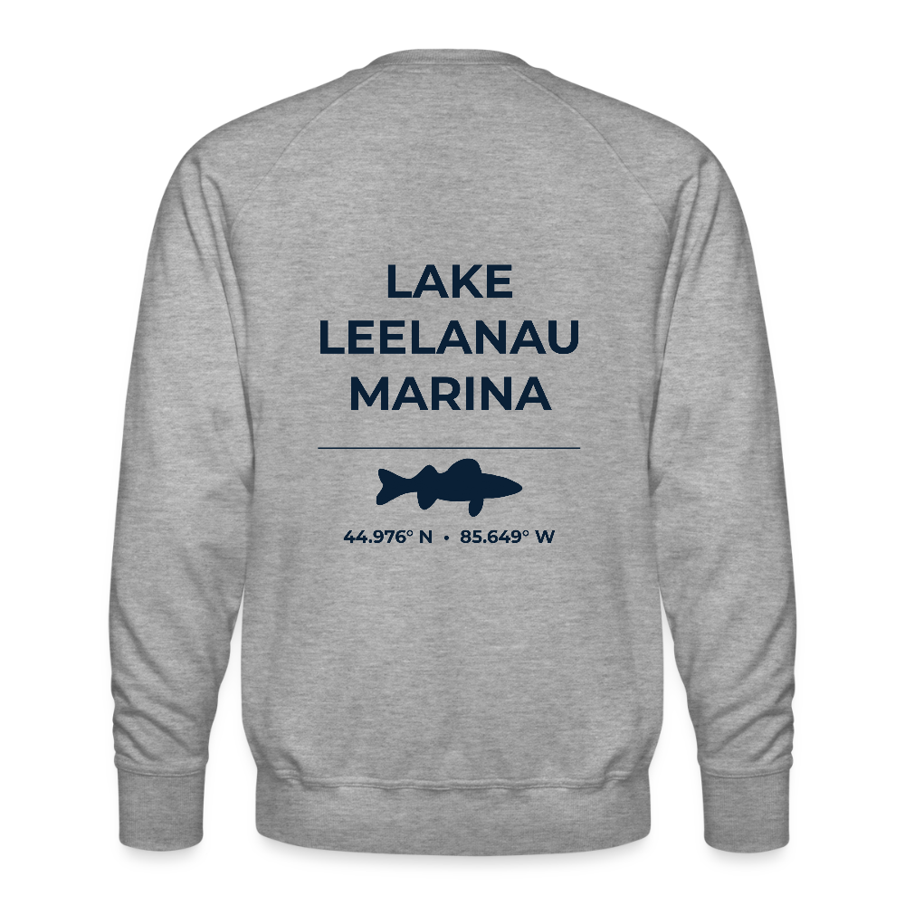 LAKE LEELANAU MARINA PREMIUM CREW SWEATSHIRT - heather grey