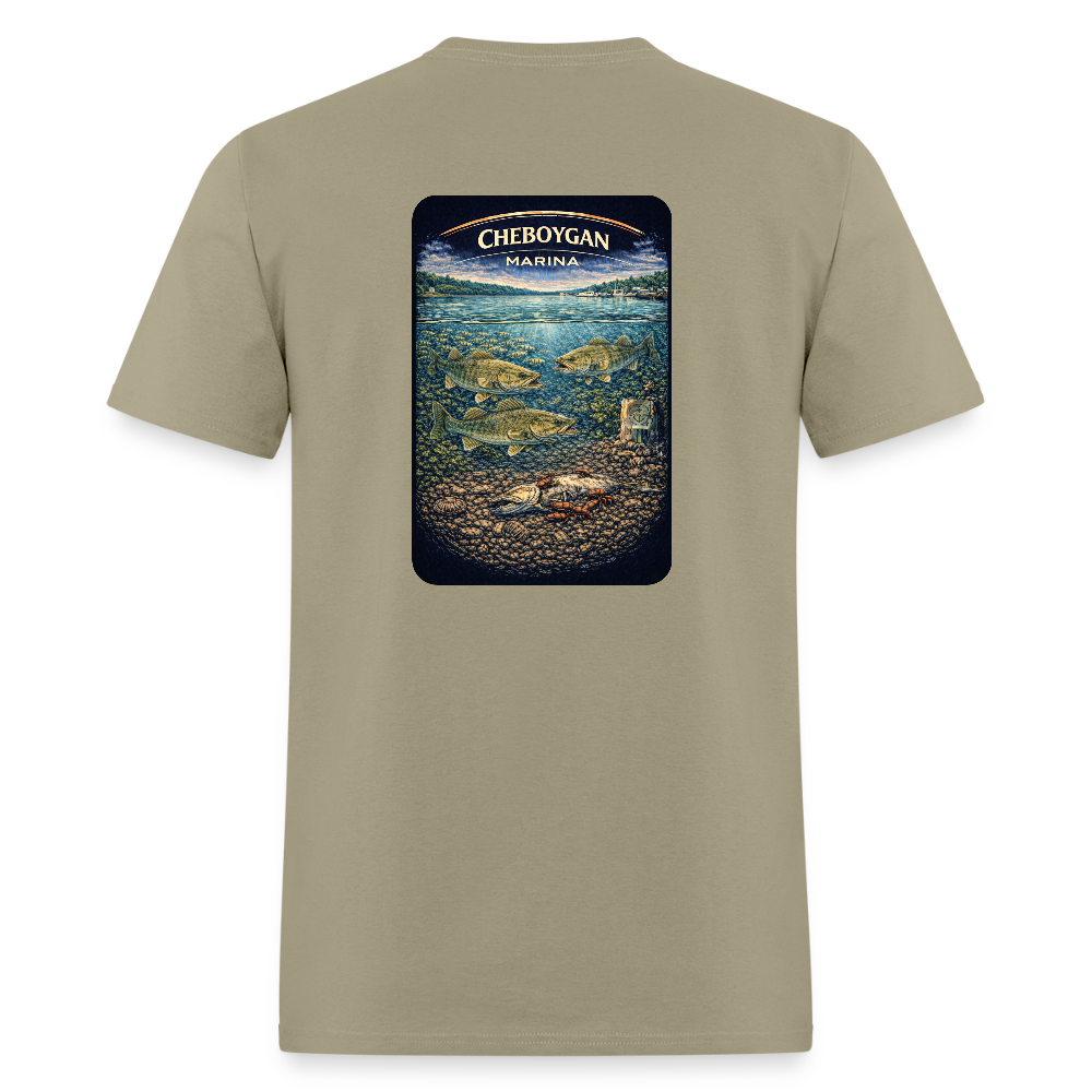 Cheboygan Marina T-Shirt | Michigan Marina Series - khaki