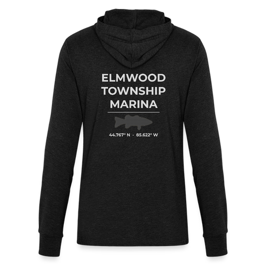 ELMWOOD TOWNSHIP MARINA LONG SLEEVE HOODED TEE - heather black