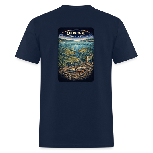Cheboygan Marina T-Shirt | Michigan Marina Series - navy
