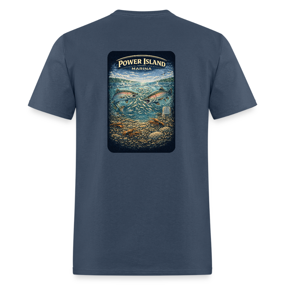 Power Island Marina T-Shirt | Michigan Marina Series -  blue dusk