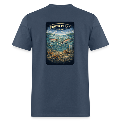 Power Island Marina T-Shirt | Michigan Marina Series -  blue dusk
