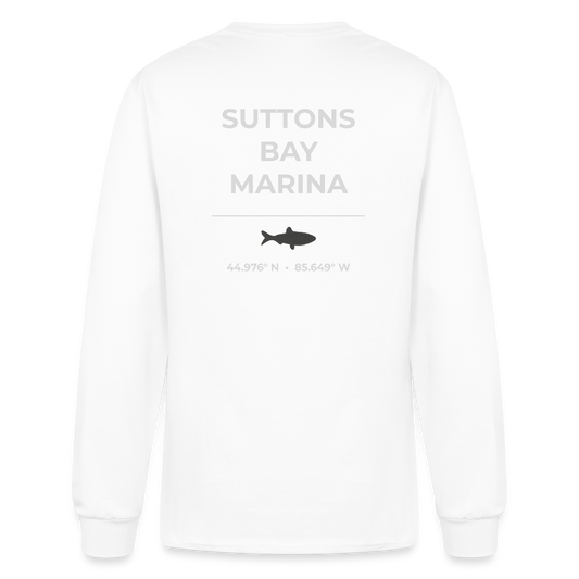 SUTTONS BAY MARINA LONG SLEEVE T-SHIRT - white