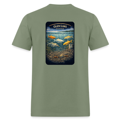 Glen Lake Marina T-Shirt | Michigan Marina Series - military green