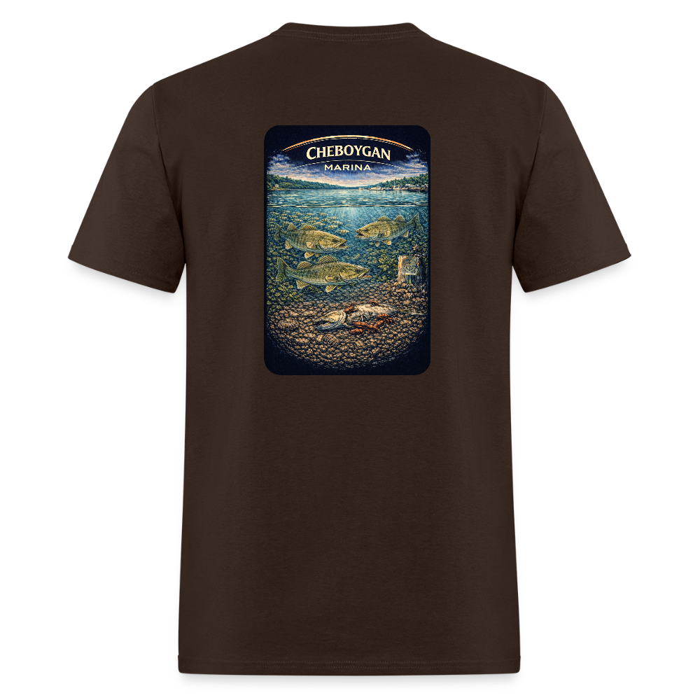 Cheboygan Marina T-Shirt | Michigan Marina Series - brown