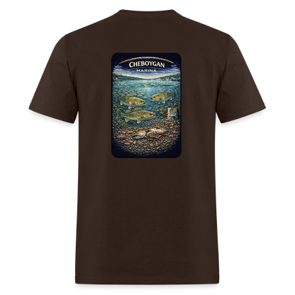Cheboygan Marina T-Shirt | Michigan Marina Series - brown