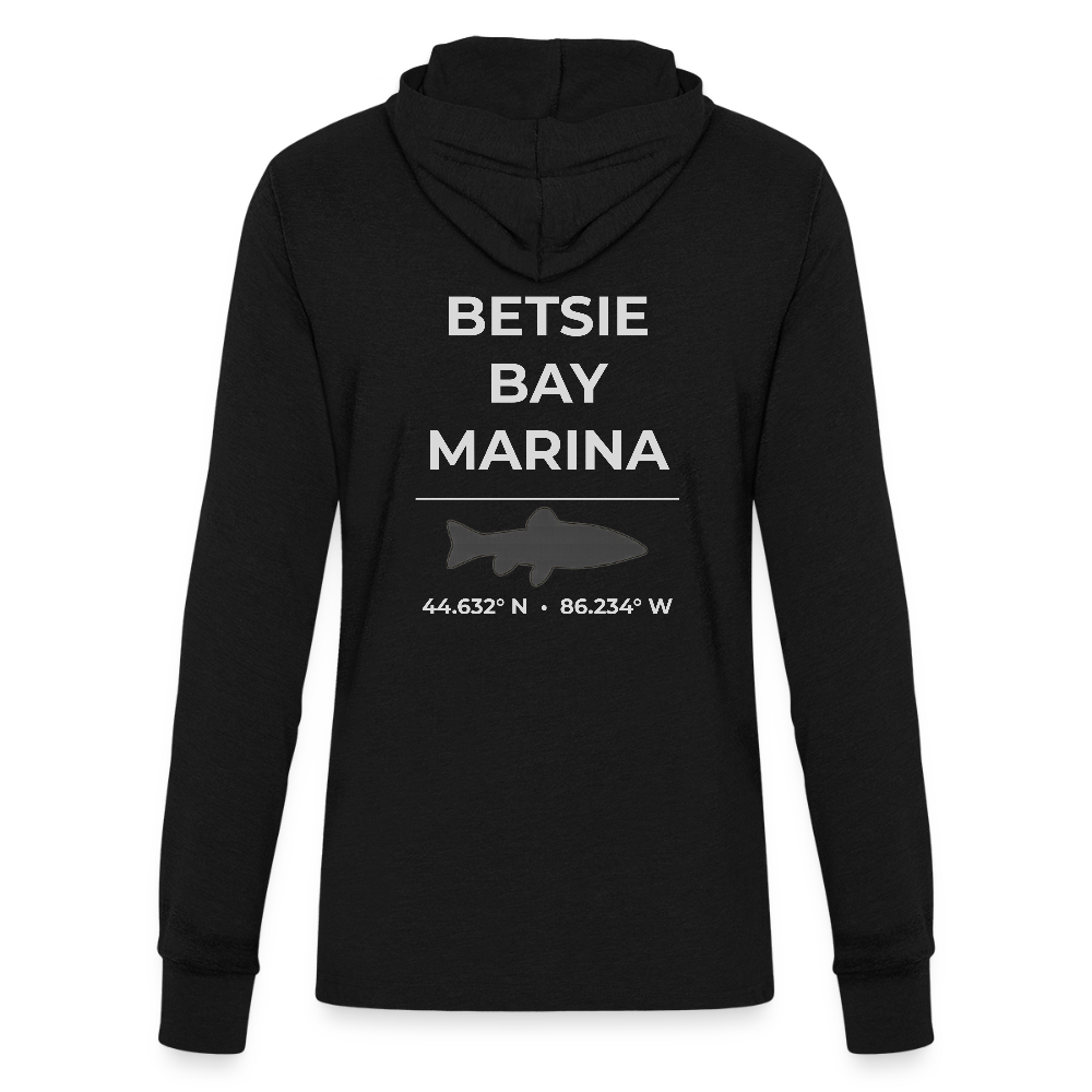BETSIE BAY MARINA LONG SLEEVE HOODED TEE - black
