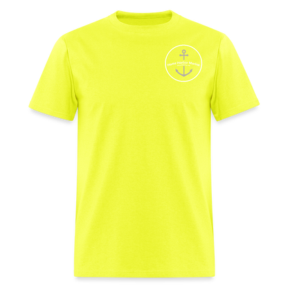 Manitou Island Marina T-Shirt | Michigan Marina Series - safety green