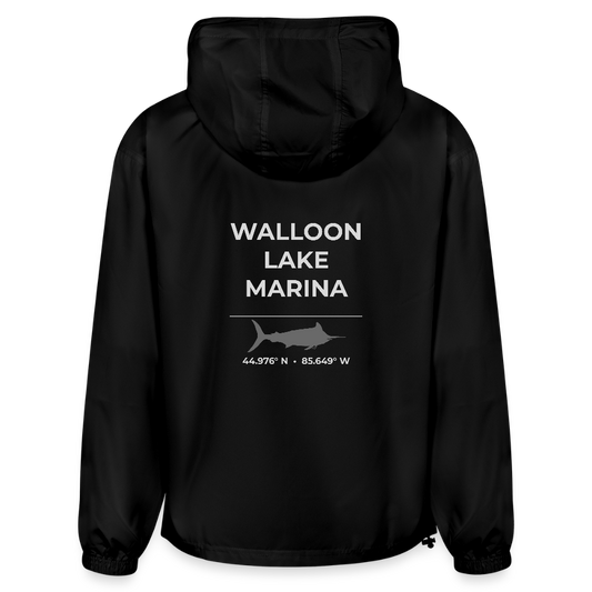 WALLOON LAKE MARINA PACKABLE HALF-ZIP JACKET - black