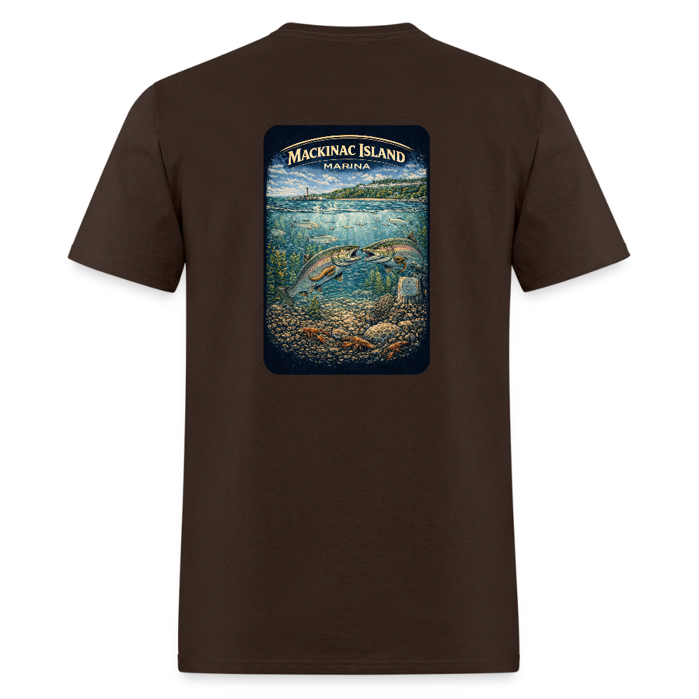 Mackinac Island Marina T-Shirt | Michigan Marina Series - brown