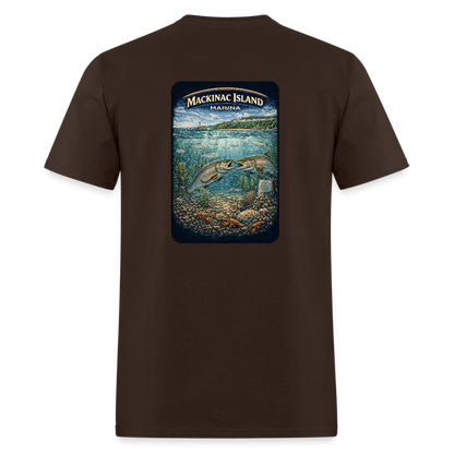 Mackinac Island Marina T-Shirt | Michigan Marina Series - brown