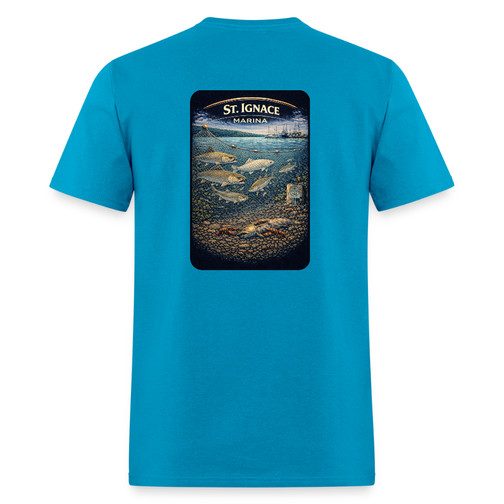 St. Ignace Marina T-Shirt | Michigan Marina Series - turquoise