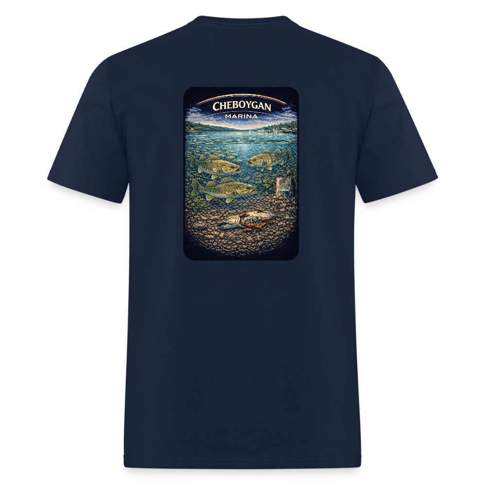 Cheboygan Marina T-Shirt | Michigan Marina Series - navy