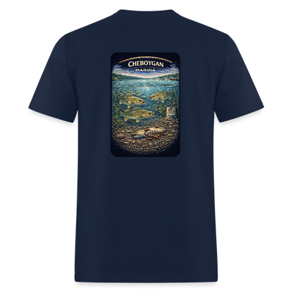 Cheboygan Marina T-Shirt | Michigan Marina Series - navy