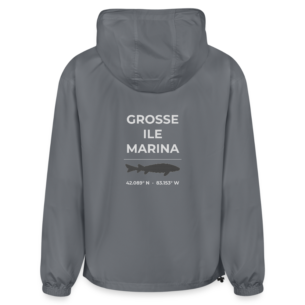 GROSSE ILE MARINA PACKABLE HALF-ZIP JACKET - gray
