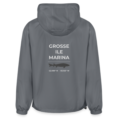 GROSSE ILE MARINA PACKABLE HALF-ZIP JACKET - gray
