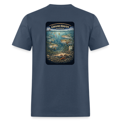 Grand Haven Marina T-Shirt | Michigan Marina Series -  blue dusk