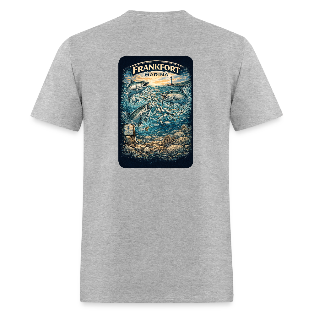 Frankfort Marina T-Shirt | Lake Michigan Coastal Heritage - heather gray