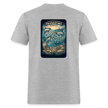 Frankfort Marina T-Shirt | Lake Michigan Coastal Heritage - heather gray