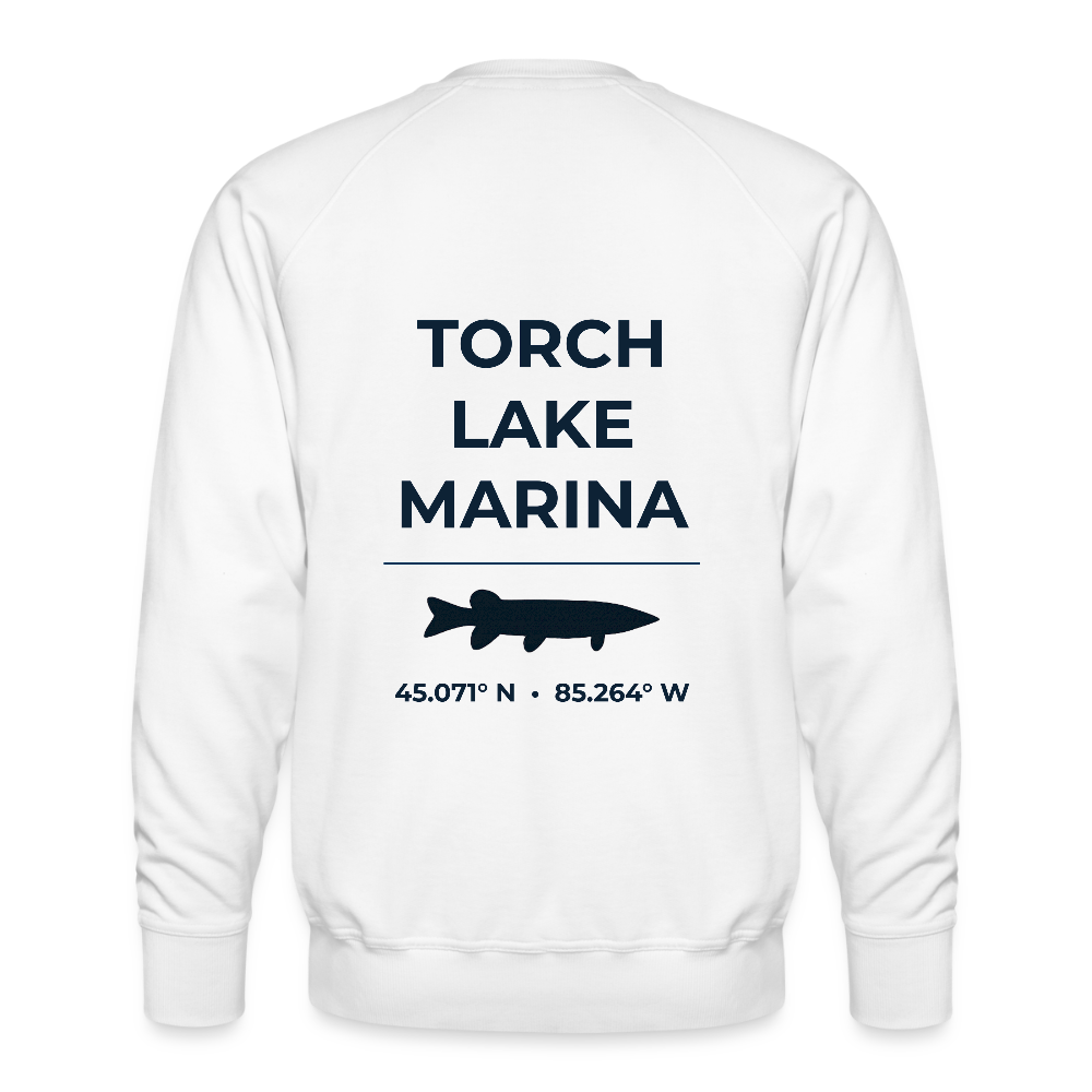 TORCH LAKE MARINA PREMIUM CREW SWEATSHIRT - white