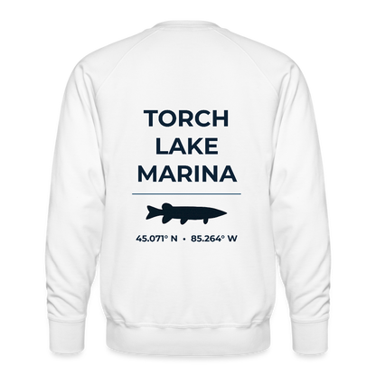 TORCH LAKE MARINA PREMIUM CREW SWEATSHIRT - white