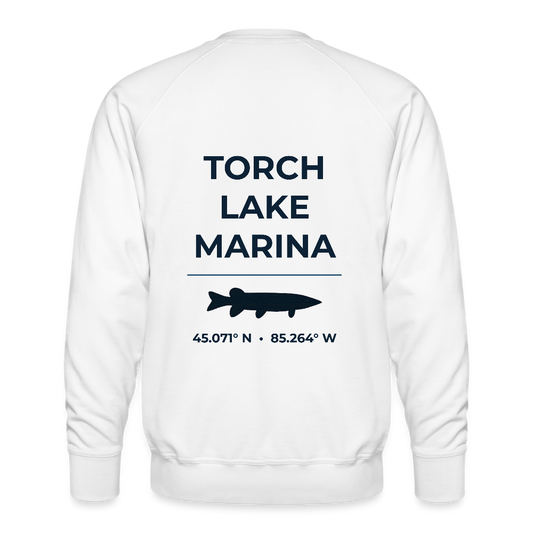 TORCH LAKE MARINA PREMIUM CREW SWEATSHIRT - white