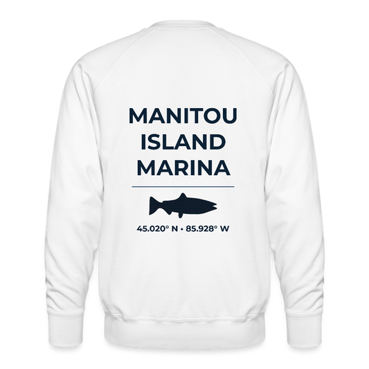 MANITOU ISLAND MARINA PREMIUM CREW SWEATSHIRT - white