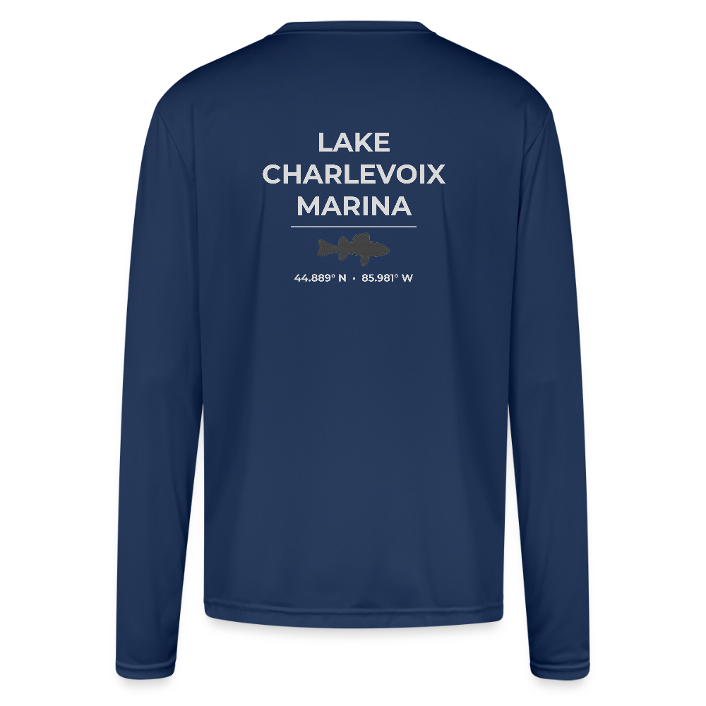 LAKE CHARLEVOIX MARINA PERFORMANCE LONG SLEEVE - navy