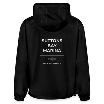 SUTTONS BAY MARINA PACKABLE HALF-ZIP JACKET - black