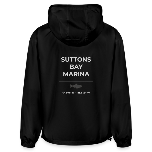 SUTTONS BAY MARINA PACKABLE HALF-ZIP JACKET - black