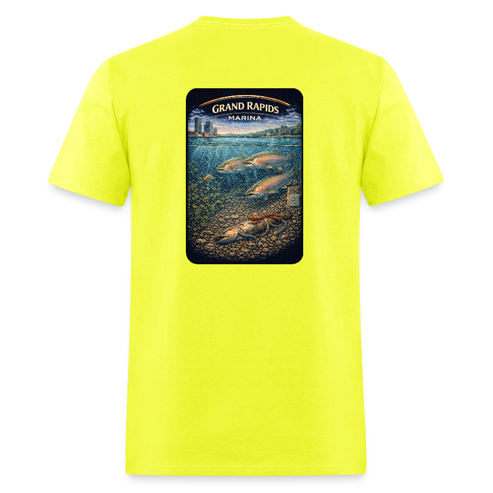 Grand Rapids Marina T-Shirt | Michigan Marina Series - safety green