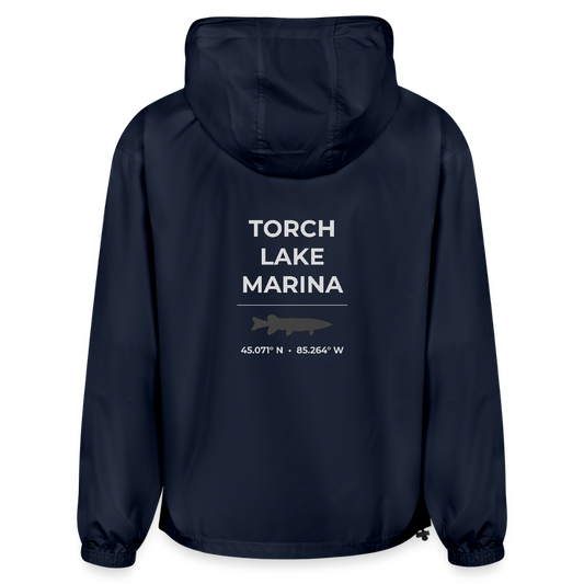 TORCH LAKE MARINA PACKABLE HALF-ZIP JACKET - french navy